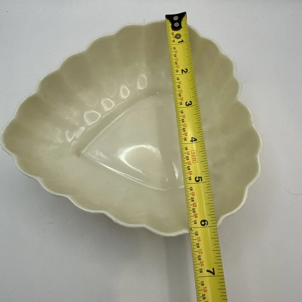 Irish Belleek Sweet Heart Shaped Candy Dish, Lustre Yellow 6.5